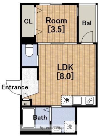 アーバン・コハマ(1LDK/1階)の間取り写真