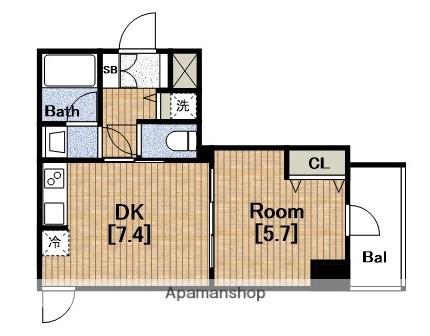 スプランディッド堀江(1DK/15階)の間取り写真