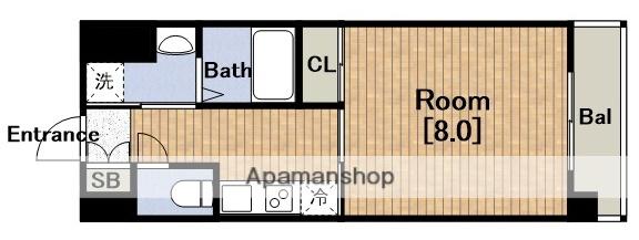 TAANE夕凪(1K/6階)の間取り写真