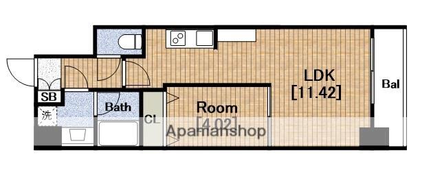 プレジオ鎗屋町(1LDK/14階)の間取り写真