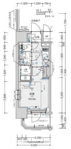 エスリード阿波座プライムコート(1K/7階)の間取り写真