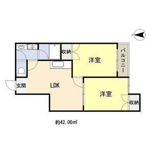 アトレーユ深江(2LDK/2階)の間取り写真