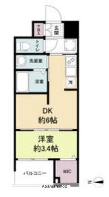 WORVE大阪本町(1DK/3階)の間取り写真