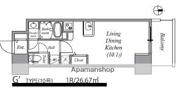 MELDIA CREST TAPP NAMBA ウエスト(ワンルーム/8階)の間取り写真