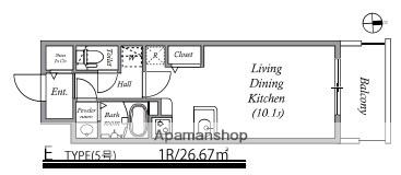 MELDIA CREST TAPP NAMBA ウエスト(ワンルーム/7階)の間取り写真