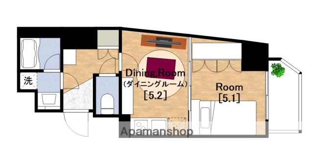 SOAR SHINIMAMIYA(1DK/12階)の間取り写真