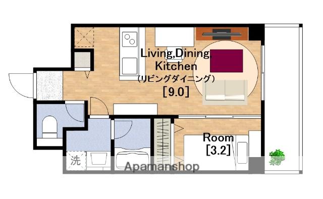 LA BENTEN(1LDK/3階)の間取り写真