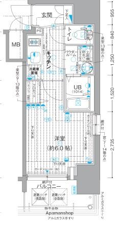 エスリード難波ザ・プレミア(1K/8階)の間取り写真