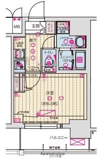 ソルテラスNAMBAサウスフィール(1K/5階)の間取り写真