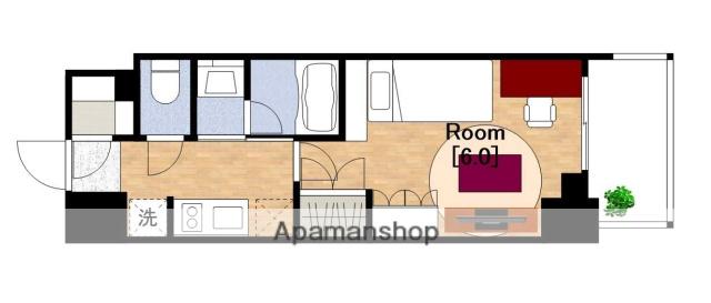 クレストコート靱公園 THE CLASS(1K/13階)の間取り写真