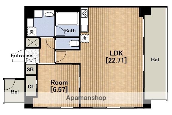 プレジオ難波(1LDK/15階)の間取り写真