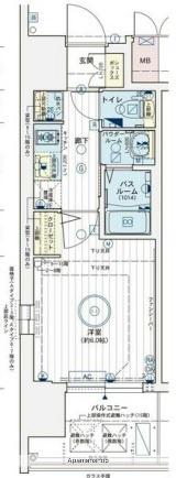 エステムコート難波サウスプレイス8ハイド(1K/9階)の間取り写真