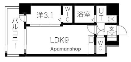 ミラージュパレス難波グランツ(1LDK/13階)の間取り写真