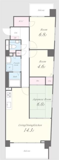 ウエストコート新大阪(3LDK/5階)の間取り写真