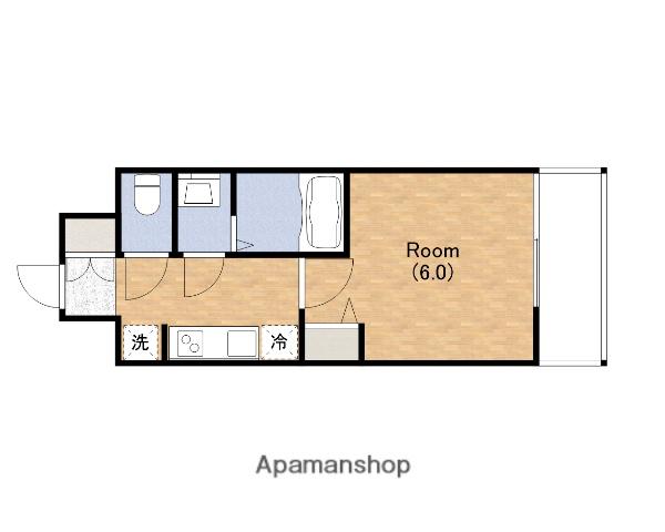 プレサンス四天王寺前夕陽ヶ丘 凛宮(1K/5階)の間取り写真