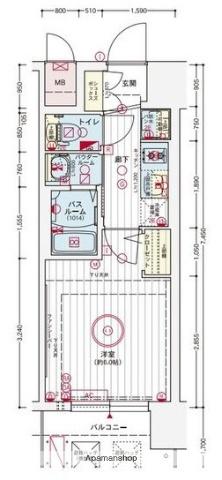 ザ・ウエストマークシティプレミアム(1K/8階)の間取り写真