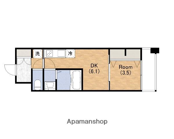 DIMORA難波(1DK/3階)の間取り写真