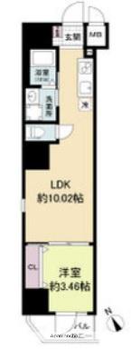 URBAN PARK難波南(1LDK/6階)の間取り写真