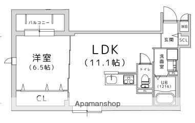 TRICERA COURT(1LDK/4階)の間取り写真