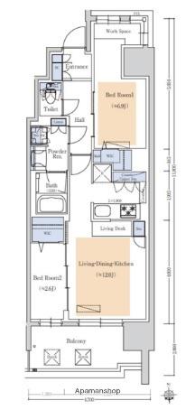 アーバネックス本町Ⅱ(2LDK/7階)の間取り写真