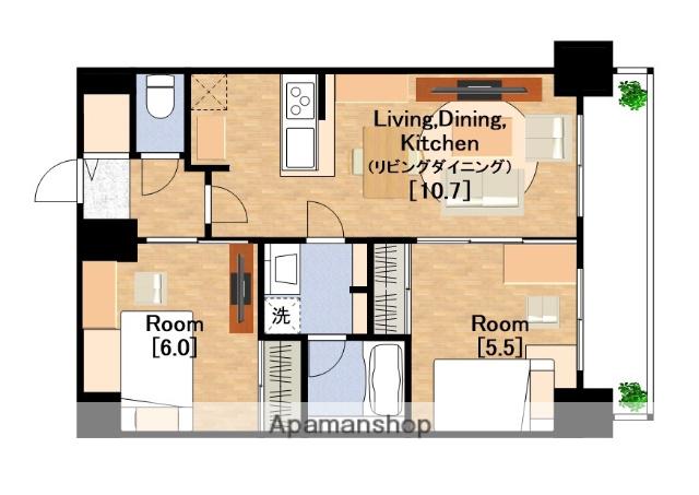 ベイサイドパークOSAKAサウスレジデンス(2LDK/13階)の間取り写真