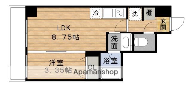 LUXENA住之江公園(1LDK/2階)の間取り写真