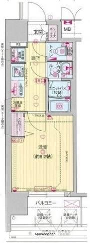 プレサンス難波デヴァンテ(1K/6階)の間取り写真