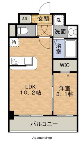 ベルンガーデン林寺(1LDK/6階)の間取り写真