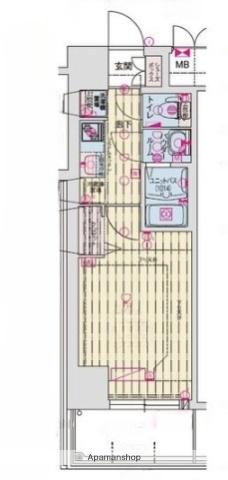 ソルテラスOSAKA MID イーストクレアスト(1K/4階)の間取り写真