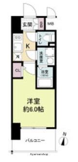 エスリードレジデンス梅田グランゲート(1K/6階)の間取り写真