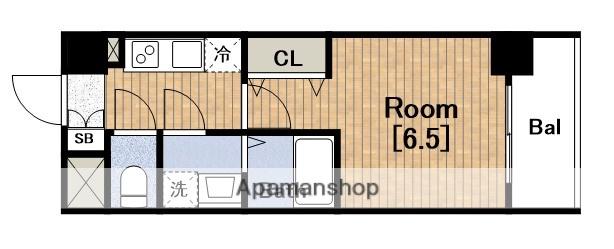 ワールドアイ難波CITY GATE(1K/11階)の間取り写真