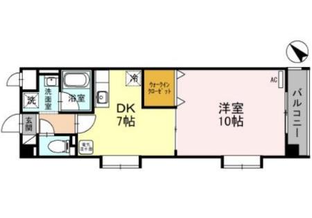 サン・ドミール(1DK/2階)の間取り写真