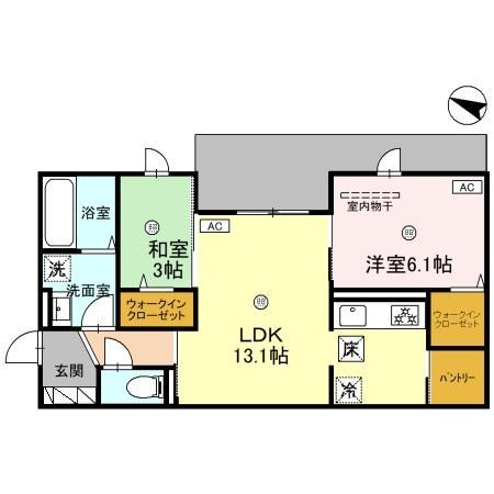 MAISON DE RICHESSE(2LDK/1階)の間取り写真
