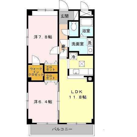 グレイスコート(2LDK/1階)の間取り写真