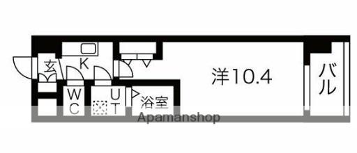 THE MUSIC COURT(1K/4階)の間取り写真