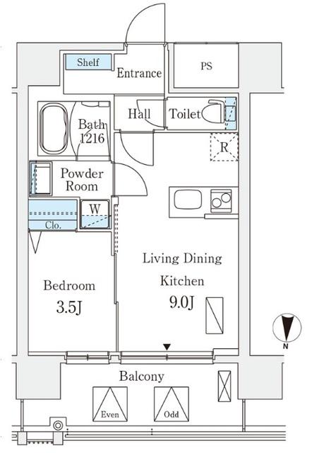 エル・セレーノ新大阪北(1LDK/8階)の間取り写真