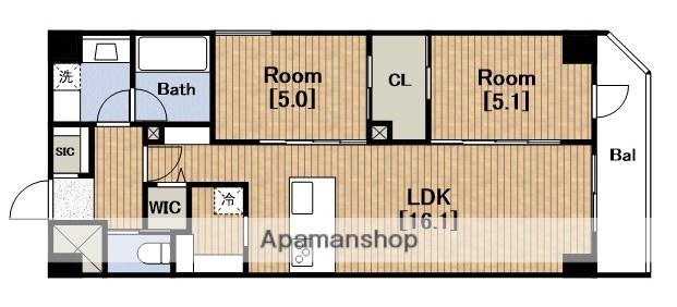 コンフォリア・リヴ谷町四丁目(2LDK/2階)の間取り写真