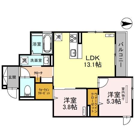 アン シャンテ(2LDK/2階)の間取り写真