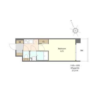 ALIVIS福島海老江(1K/11階)の間取り写真