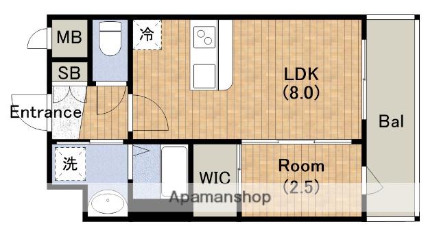 セレニテ南堀江エクラ(1LDK/5階)の間取り写真