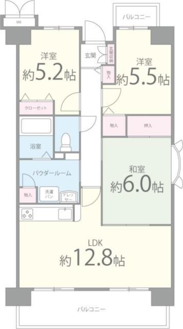 コンフォールアビタシオン(3LDK/6階)の間取り写真