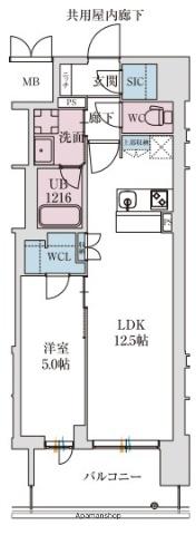 スプランディッド本町グランスプランディッド本町東DUE(1LDK/7階)の間取り写真