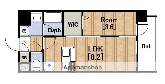 エステムコート難波ウエスト-SIDE8エクシーナ(1LDK/9階)の間取り写真