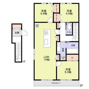 ラヴェルテュ播磨町(3LDK/2階)の間取り写真