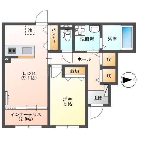 東成区玉津3丁目アパート工事(1LDK/1階)の間取り写真