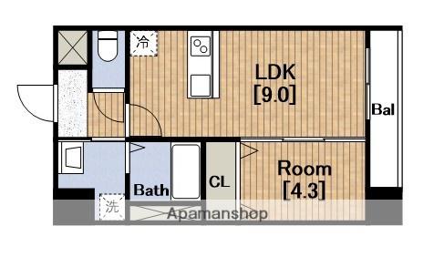 フォーゼ舟橋(1LDK/4階)の間取り写真