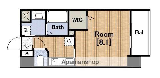 LOUIS RESIDENCE弁天町(1K/2階)の間取り写真