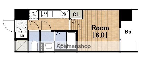 ESLEAD大阪EVOLVE(1K/12階)の間取り写真