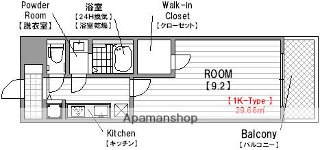 アーデンタワー靭公園(1K/3階)の間取り写真