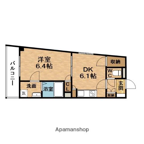 ES-GRANDE南森町(1DK/5階)の間取り写真